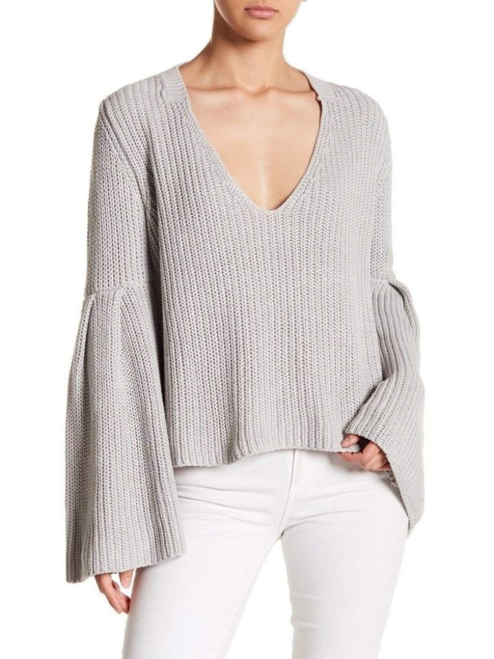 Free People Damsel Sweater in Grey